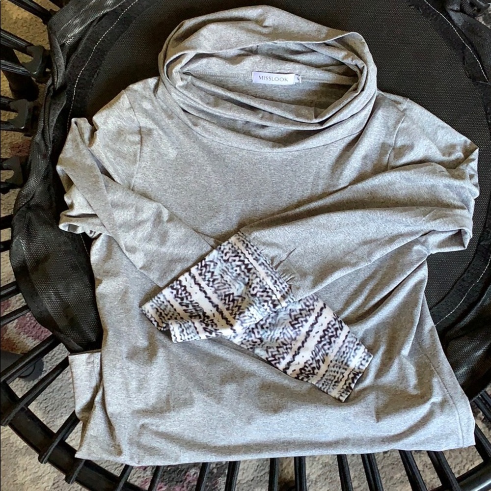 Heather Gray Cowl Neck shirt